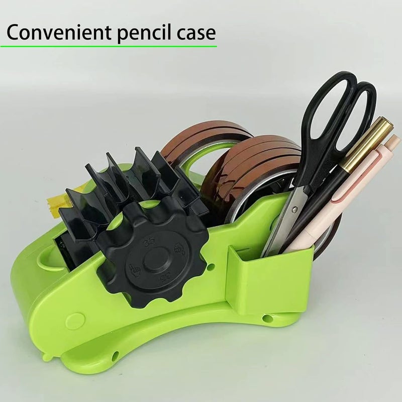 SHDSL Green Multi-Roll Heat Tape Dispenser Sublimation 1" and 3" Core Double Reel Cores Sublimation for Heat Transfer Tape, Semi-Automatic Tape Dispenser with Compartment Slots - Image 4